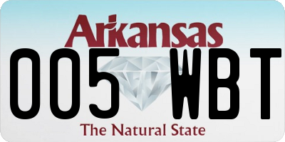 AR license plate 005WBT
