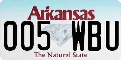 AR license plate 005WBU