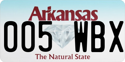 AR license plate 005WBX