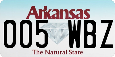 AR license plate 005WBZ