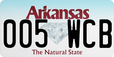 AR license plate 005WCB