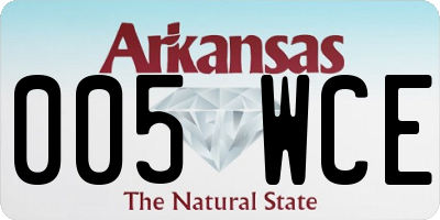 AR license plate 005WCE