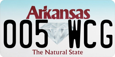 AR license plate 005WCG