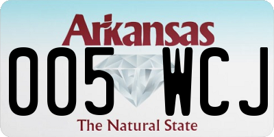 AR license plate 005WCJ