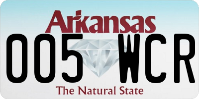 AR license plate 005WCR