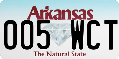 AR license plate 005WCT