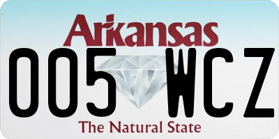 AR license plate 005WCZ