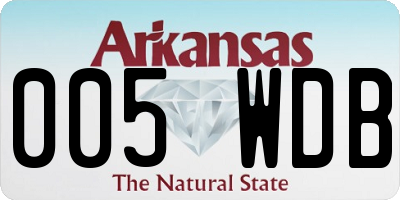 AR license plate 005WDB