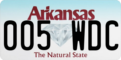 AR license plate 005WDC
