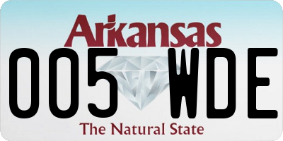 AR license plate 005WDE