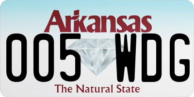 AR license plate 005WDG