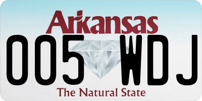 AR license plate 005WDJ