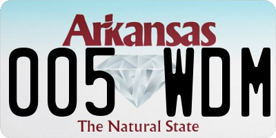 AR license plate 005WDM