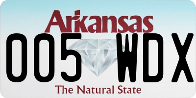 AR license plate 005WDX