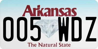 AR license plate 005WDZ