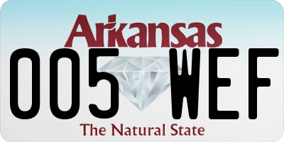 AR license plate 005WEF