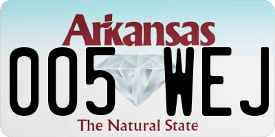 AR license plate 005WEJ