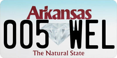 AR license plate 005WEL