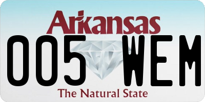 AR license plate 005WEM