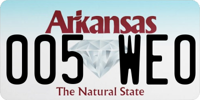AR license plate 005WEO