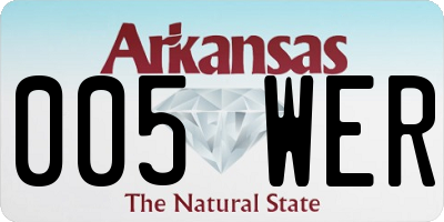 AR license plate 005WER