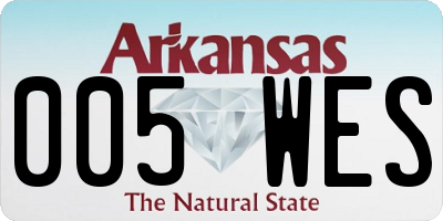 AR license plate 005WES