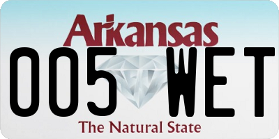 AR license plate 005WET