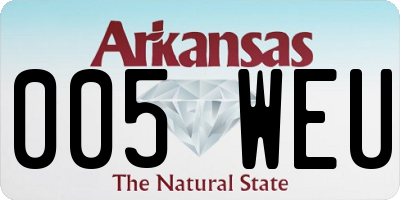 AR license plate 005WEU