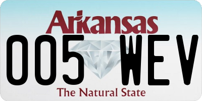 AR license plate 005WEV