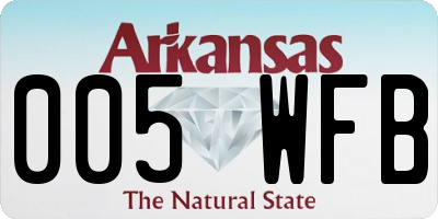 AR license plate 005WFB