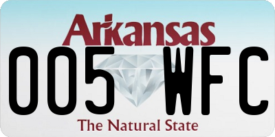 AR license plate 005WFC