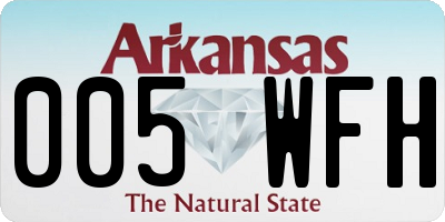 AR license plate 005WFH