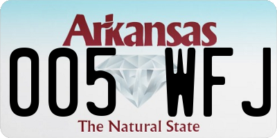 AR license plate 005WFJ