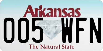 AR license plate 005WFN