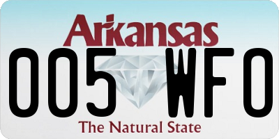 AR license plate 005WFO