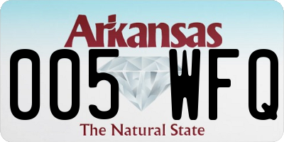 AR license plate 005WFQ