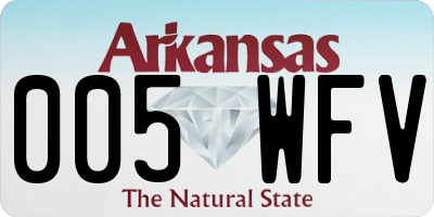 AR license plate 005WFV