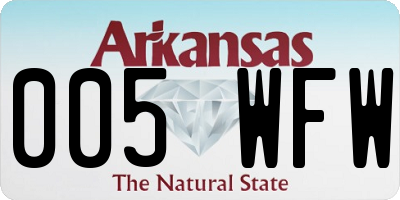 AR license plate 005WFW