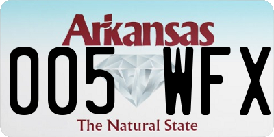 AR license plate 005WFX