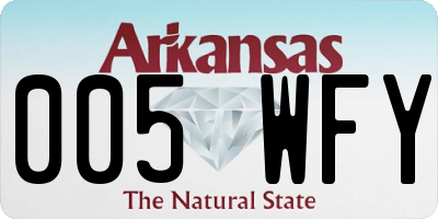 AR license plate 005WFY