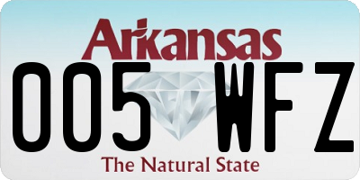 AR license plate 005WFZ