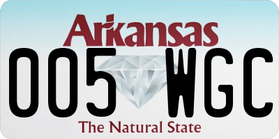 AR license plate 005WGC