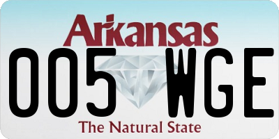 AR license plate 005WGE