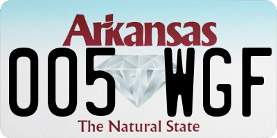 AR license plate 005WGF