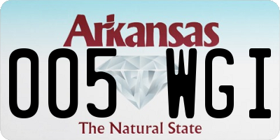 AR license plate 005WGI