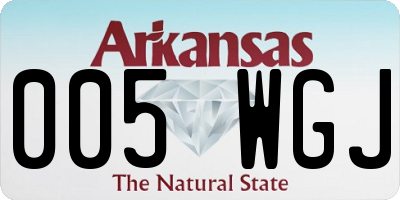 AR license plate 005WGJ