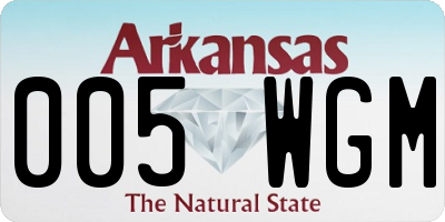 AR license plate 005WGM