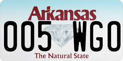 AR license plate 005WGO