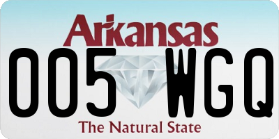 AR license plate 005WGQ