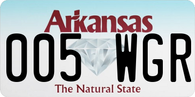 AR license plate 005WGR
